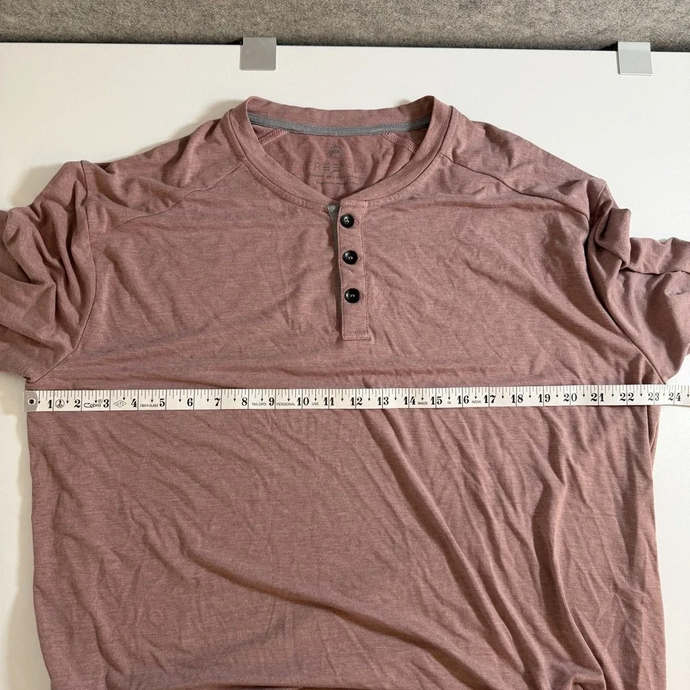 Free Fly Henley Shirt Mens 3XL Pink Long Sleeve Bamboo Blend Performance Fish